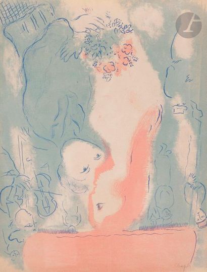 null Marc Chagall (1887-1985)
Cheval brun. (Pl. pour Derrière le Miroir, n° 44-45)....