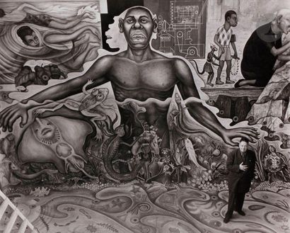 null Gisèle Freund (1908-2000)
Diego Rivera devant sa fresque « La création du Monde...