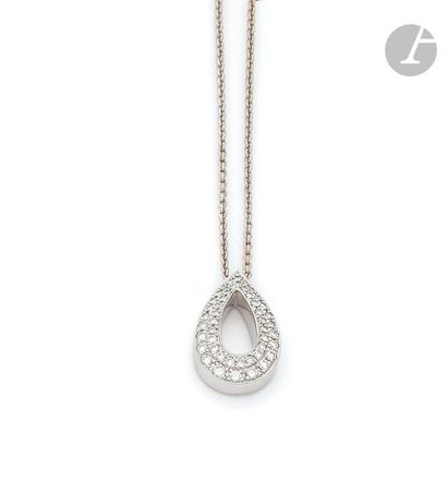 null 
PIAGETPyriform
pendant in
18K (750) white gold, paved with two lines of round...