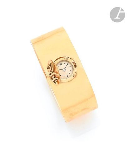 null LAVINA. Vers 1960
Montre bracelet pour femme en or 18K (750), cadran blanc,...