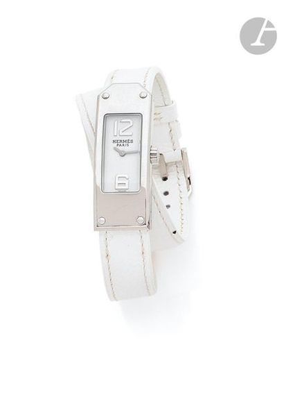 null HERMES Kelly 2. Ref KT1-210. circa 2007N°
2412354Women's stainless steel bracelet
watch,
white...