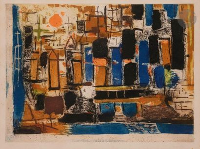 null Roger Bissière (1886-1964)Composition, circa 1970Eau-forte and aquatint in colours.
Proof...