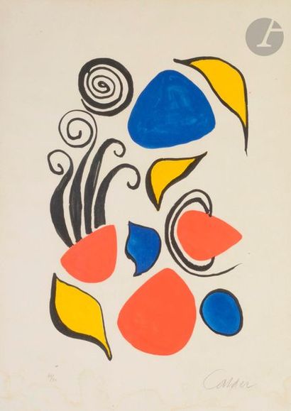 null Alexander Calder (1898-1976
)Leaves and
shells, ca. 1968Colour lithograph. 
Proof...