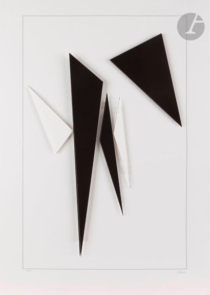 null Geneviève Claisse (1935-2018
)Geometric composition in
black and whiteSilkscreen...