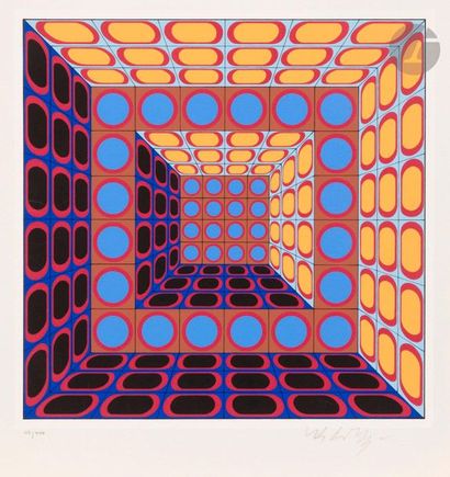 null Victor Vasarely (1906-1997)
Kinetic composition (red, blue,
brown, orange

)

Colour

silkscreen

.

...