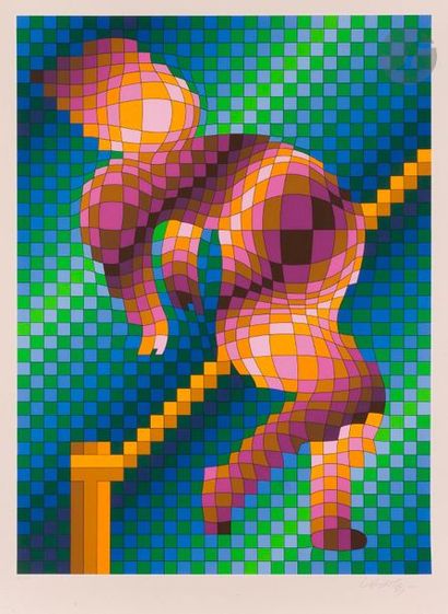 null Victor Vasarely (1906-1997)
Composition cinétique
Sérigraphie en couleurs.
Épreuve...