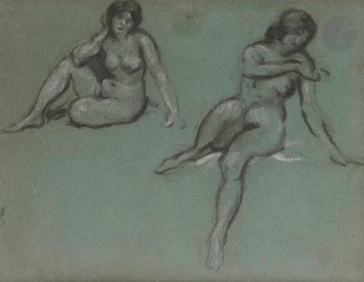 null Ker-Xavier ROUSSEL (1867-1944
)Study of two seated women, circa
1900Black
stone
and...