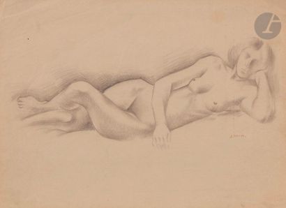 null André LHOTE (1885-1962
)Naked woman lying down, circa
1918-20Lead
mine.

Signed...