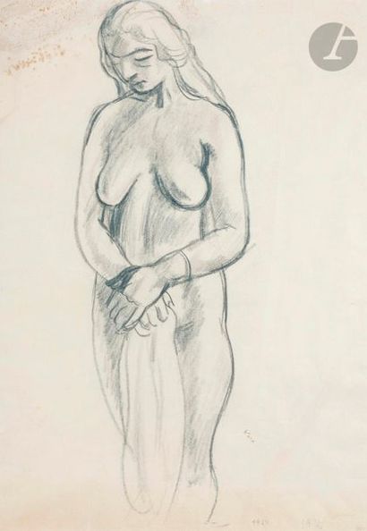 null Jiri Karpeles aka Georges KARS (1882-1945
)Standing Nude, 1924Charcoal
.
Carries...