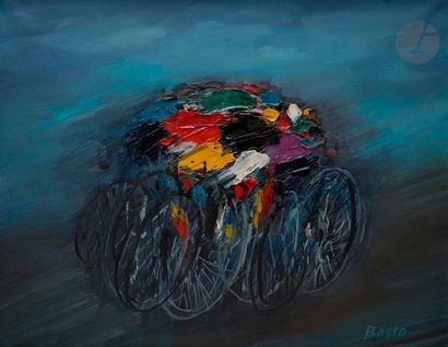 null Pierre BOSCO (1909-1993
)Les CyclistesOil
on canvas.
Signed lower right.
50...