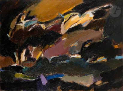null Denise DOBIN (1916-2010
)On the banks of the Garonne, around 1971Oil
on

canvas.
Signed...
