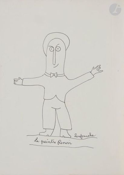 null Jean-Joseph SANFOURCHE (1929-2010
)Louis-Ferdinand Céline - Self-portrait -...