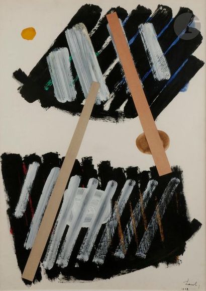 null Berto LARDERA [italien] (1911-1989)
Composition, 1962
Gouache et collage.
Signée...