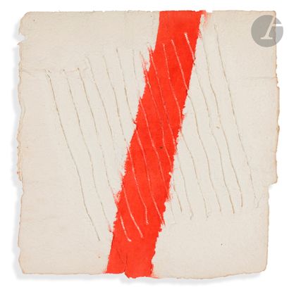 null Anne-Marie MILLIOT (1977-1985)
Grandes empreintes de toile rouge, 1981
Papier...