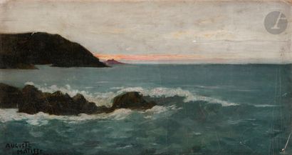 null Auguste MATISSE (1866-1931) 
Seaside at dusk 
Oil on canvas pasted on cardboard....