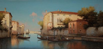 Alphonse LECOZ (XXe siècle) Venise, canal...