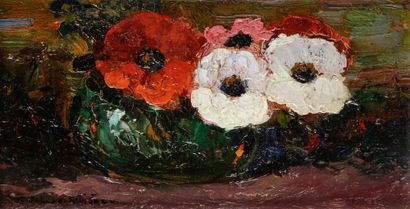 null Charles DAGNAC-RIVIÈRE 
(1864-1945) 
Bouquet de fleurs 
Huile sur panneau. 
Signée...