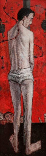null Michel CIRY (1919-2018) 
La Flagellation, 1957 
Oil on canvas. 
Signed and dated...
