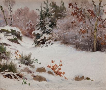 null Georges Frédéric RÖTIG (1873-1961) 
Snowy Landscape, 1907 
Oil on canvas. 
Signed...