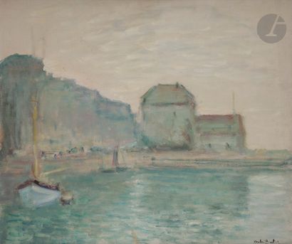 André BARBIER (1883-1970) Le Port d'Honfleur...