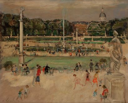  André HAMBOURG (1909-1999) Le Luxembourg au printemps Oil on canvas. Signed lower...