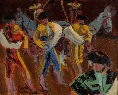 null Pierre AMBROGIANI (1907-1985) 
Picadors and Bullfighters 
Oil on canvas. 
Signed...