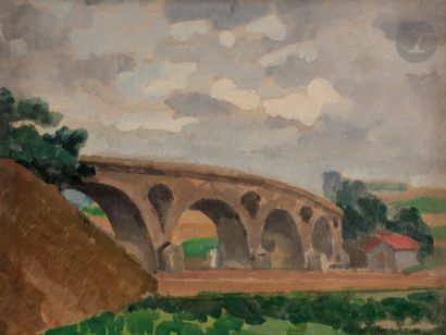 null 
*Jules Oury, dit MARCEL-LENOIR (1872-1931) 



Pont sous un ciel d'orage 



Huile...