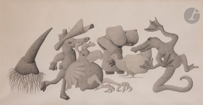 null François MEZZAPELLE (né en 1955)
Composition, 1987
2 crayons et estompe.
Signés...