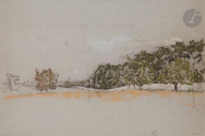 null Ker-Xavier ROUSSEL (1867-1944)
Paysage, probablement la Normandie, vers 1904-06
Pastel.
Monogrammé...