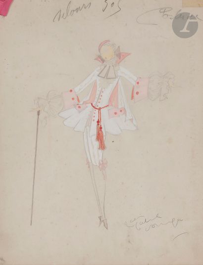 null Jean-Gabriel DOMERGUE (1889-1962)
Projet de costumes
3 gouaches sur traits de...