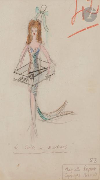 null Raymond PEYNET (1908-1999)
La Boîte à sardines
Aquarelle sur traits de crayon.
Signée...
