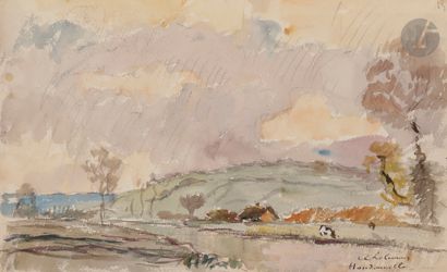 null Albert LEBOURG (1849-1928)
Hondouville, paysage pluvieux
Aquarelle sur traits...