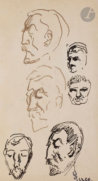 null Maximilien LUCE (1858-1941)
Études de portraits d’homme
Encre brune et noire.
Timbrée...