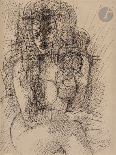 null Marcel GROMAIRE (1892-1971)
Nu assis, 1944
Encre.
Signée et datée en bas à droite.
33 x 23 cm

Un...
