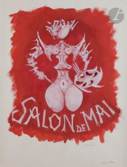 null Lucien COUTAUD (1904-1977)
Projet d’affiche pour le Salon de Mai, 1976
Gouache.
Signée...