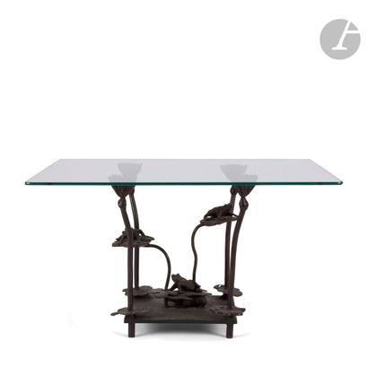 null MODERN WORKBatrachians
, water lilies and
lotusSalon
table
. Proof in bronze;...
