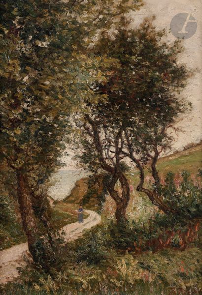 null Jacinthe POZIER (1844-1915)
Chemin menant à la mer, vers 1900
Huile sur toile.
Signée...