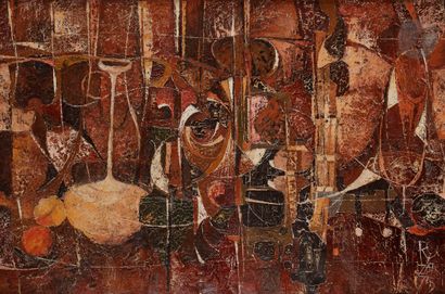 null Ryszard ZAJAC (1929-2016)
Composition rouge, 1975
Huile sur toile.
Signée et...