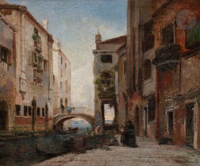 null Pierre Henri Théodore VAN ELVEN (1828-1908)
Vue de Venise
Huile sur toile.
Signée...