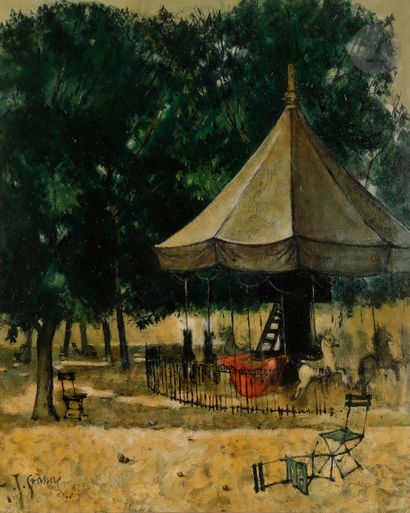 null Yves GANNE (né en 1931)
Les Tuileries, 1952
Huile sur toile.
Signée et datée...