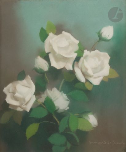 null Lucien-Victor GUIRAND de SCEVOLA (1871-1950)
Rose blanche
Pastel.
Signé en bas...