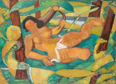 null Louis LATAPIE (1891-1972
)Nude by the water, 1949Oil
on paper mounted on canvas.
Signed...