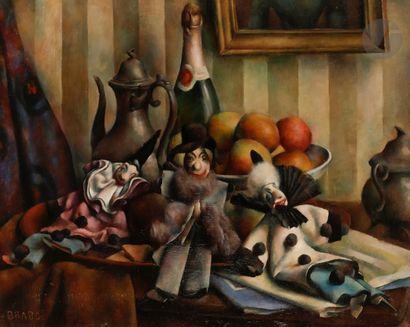 null Albert BRABO (1894-1964
)Still life with a bottle, 1923Oil
on canvas.
Signed...