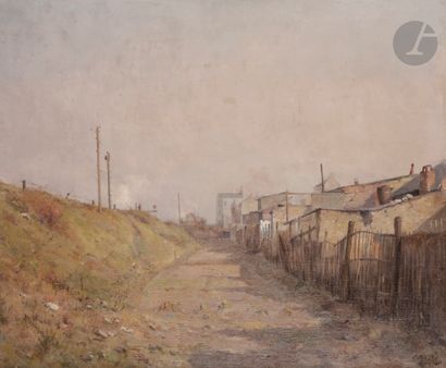 null Jean Eugène Julien MASSÉ (1856-1950)
Voie de chemin de fer, Paris, 1891
Huile...