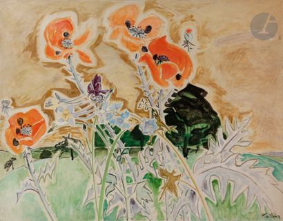 null Francis TAILLEUX (1913-1981)
Fleurs dans un paysage, 1960
Huile sur toile.
Signée...