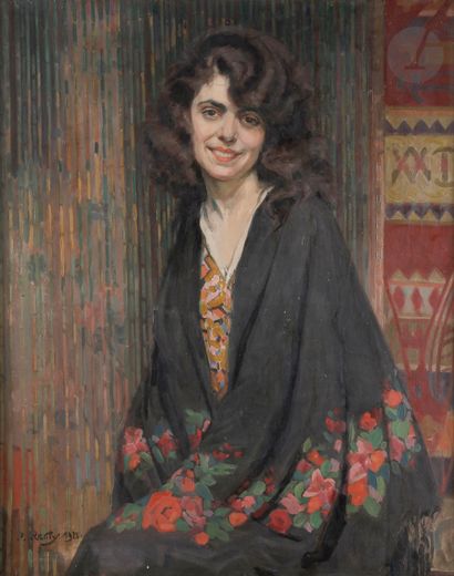 null Paul REMY (1897-1981)
Femme en buste dans un intérieur, 1923
Huile sur toile.
Signée...