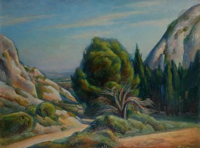 null Albert BRABO (1894-1964)
Chemin dans les Alpilles, vers 1931
Huile sur toile.
Signée...