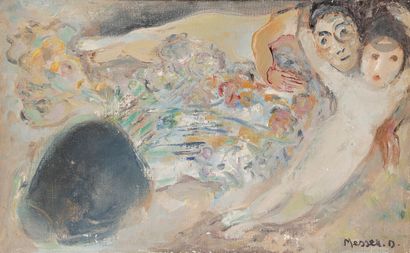null David MESSER (1912-1998)
Les Amoureux, 1961
Huile sur toile.
Signée en bas à...