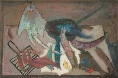 null Yvette ALDE (1911-1967)
Poissons
Huile sur toile.
Signée en bas à gauche.
Signée...