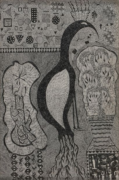 null Gala BARBISAN (1904-1982)
Oiseau, vers 1970-75
Encre.
30,5 x 20,5 cm